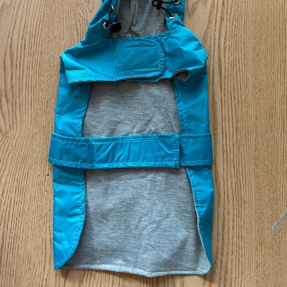 New Doggie 🐶 Jacket with hood maybe Rain Wear Small 12”x8.5”-11.5” adjustable